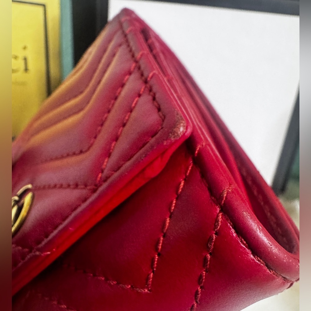 Gucci Red Quilted Leather Wallet - Picture 5 of 14